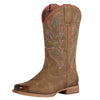 J's.o.l.e Square Toe Cowboy Boots for Women Wide Calf Pull On Fashion Embroidered Western Cowgirl Boots