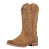 J's.o.l.e Square Toe Cowboy Boots for Women Wide Calf Pull On Fashion Embroidered Western Cowgirl Boots