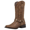 J’s.o.l.e Square Toe Cowboy Boots for Women Wide Calf Cowgirl Boots Harness Western Boots