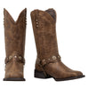 J’s.o.l.e Square Toe Cowboy Boots for Women Wide Calf Cowgirl Boots Harness Western Boots