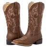 J's.o.l.e Square Toe Cowboy Boots for Women, Wide Calf Cowgirl Boots with Fashion Embroidery, Comfortable Mid-Calf Western Boots for Daily Casual Country Concert