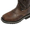 J's.o.l.e Steel Toe Work Boots for Men Waterproof Square Toe Cowboy Boots Durable Pull-On Safety Boots for Welding, Farming, Heavy Duty Jobs