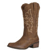 J's.o.l.e Cowgirl Boots Cowboy Boots for Women Embroidered Pointed Toe Wide Mid Calf Western Brown Black