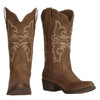 J's.o.l.e Cowgirl Boots Cowboy Boots for Women Embroidered Pointed Toe Wide Mid Calf Western Brown Black