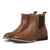 J's.o.l.e Chelsea Cowboy Boots for Men Round Toe Western Slip on Boot Dress Casual Work Ankle Boots Brown
