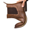 J's.o.l.e Chelsea Cowboy Boots for Men Round Toe Western Slip on Boot Dress Casual Work Ankle Boots Brown