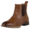 J's.o.l.e Chelsea Cowboy Boots for Men Round Toe Western Slip on Boot Dress Casual Work Ankle Boots Brown