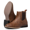 J's.o.l.e Chelsea Cowboy Boots for Men Round Toe Western Slip on Boot Dress Casual Work Ankle Boots Brown