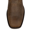 J's.o.l.e Leather Cowboy Boots for Men - Mens Square Toe Western Boots With Flag Slip On Wide Calf Botas Vaqueras Para Hombre Work Dress Classic Fashion Brown Boot