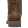 J's.o.l.e Cowboy Boots for Men Square Toe Men's Western Leather Work Boots, Botas Vaqueras Para Hombre, Slip Resistant Wide Calf with Embroidery, Casual Dress Riding Brown