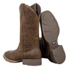 J's.o.l.e Cowboy Boots for Men Square Toe Men's Western Leather Work Boots, Botas Vaqueras Para Hombre, Slip Resistant Wide Calf with Embroidery, Casual Dress Riding Brown